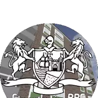 a black and white drawing of a coat of arms with lions