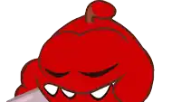 a cartoon drawing of a cupcake with a very angry face