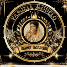 a picture of a woman in a gold circle with the words familia modelo nabis golden