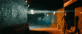 a blurred image of a street at night
