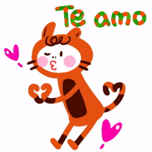 brown cat blowing kiss spanish te amo