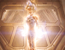 Captain Marvel Glowing GIF - Captain Marvel Glowing Power Pose GIFs