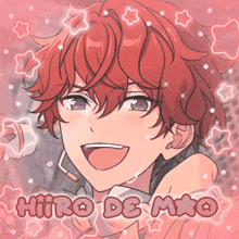 a picture of a boy with red hair and the name hiro de mxo