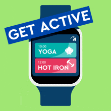 a smart watch that says get active on the top