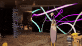 a penguin is standing in front of a wall with a bunch of messages on it