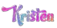 the name kristen is written in a purple and blue font