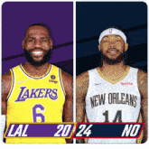 Los Angeles Lakers (20) Vs. New Orleans Pelicans (24) First-second Period Break GIF - Nba Basketball Nba 2021 GIFs
