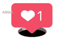 a red heart with the number one on it