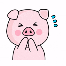 pig animal pink cute sad
