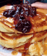 pancakes blueberries breakfast food blueberry pancakes