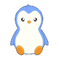 a cartoon of a penguin holding a purple object