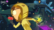 a cartoon character with the word [ as ] at the bottom