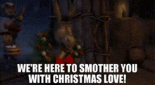 Shrek The Halls Donkey GIF - Shrek The Halls Donkey Christmas Love GIFs