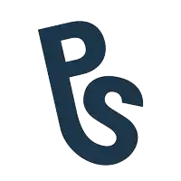 a green letter ps is against a white backdrop