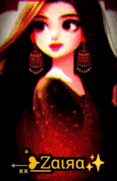 a drawing of a girl with the name zalya on it