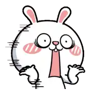 a cartoon of a surprised rabbit with its mouth open