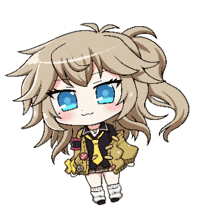 a cartoon girl with long hair and blue eyes