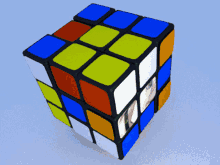 a colorful rubik 's cube with a picture of a girl on the side