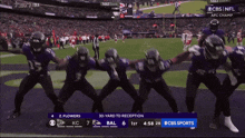a football game is being shown on cbs
