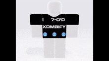 a 3d model of a person wearing a black shirt that says i 7-0-0 xombify