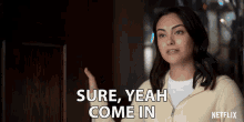 Sure Yeah Come In Camila Mendes GIF - Sure Yeah Come In Camila Mendes Katie GIFs