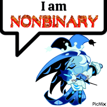 a picture of a cartoon character that says i am nonbinary