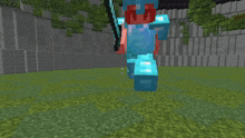 a minecraft player named miber 's is standing in a field