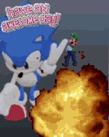Have An Awesome Day Sonic GIF - Have An Awesome Day Sonic Luigi GIFs