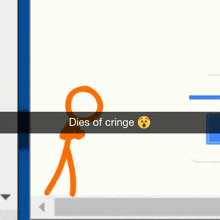 a stick figure laying down with the words dies of cringe