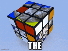 a rubik 's cube with a picture of a woman on it and the word the underneath