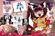 a collage of anime characters with the word picmix in the lower right corner