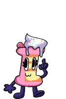 a cartoon drawing of a cake with frosting and sprinkles on it