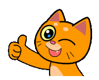 a cartoon cat giving a thumbs up sign