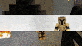 a screenshot of a minecraft game with a white banner in the middle