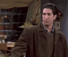 a man in a brown jacket is saying my best friend and my sister