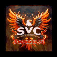 a logo for sobat voice community division 01 with an eagle on it