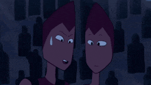 a cartoon character with a sad look on her face