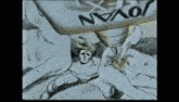 a drawing of a man holding a bottle that says jovan on it
