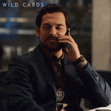 On The Phone Cole Ellis GIF - On The Phone Cole Ellis Wild Cards GIFs