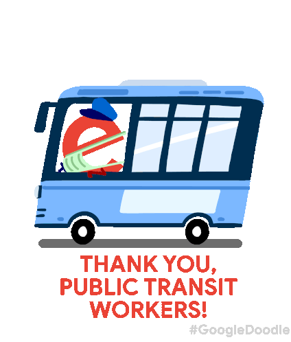 Thank You Public Transit Workers Essential Employee Sticker - Thank You Public Transit Workers Essential Employee Google Doodles Stickers