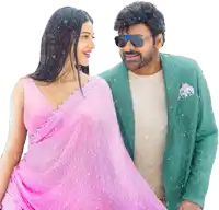 a man in a green jacket and a woman in a pink dress are standing next to each other