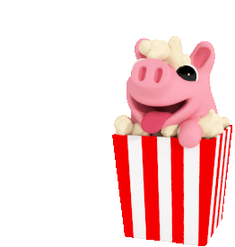 Rosa Pig Popcorn Cute Sticker - Rosa Pig Popcorn Cute Fat Stickers