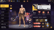 a screenshot of a game called free fire shows a man without a shirt