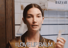 I Love Lip Balm Lily Aldridge GIF - I Love Lip Balm Lily Aldridge Skin Care Routine GIFs