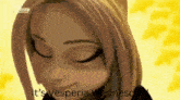 a cartoon girl with her eyes closed and the words it 's vesperia wednesday below her