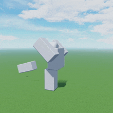 a 3d model of a robot standing in a field
