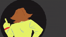a cartoon drawing of a man wearing glasses and a yellow jacket