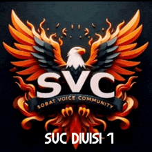 a logo with an eagle and the word svc