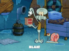 Spongebob Squidward GIF - Spongebob Squidward Squidward Spits Out Food GIFs
