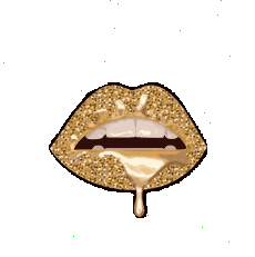Gold Lips Sticker - Gold Lips Stickers